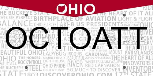 OCTOATT Ohio License Plate
