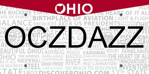 OCZDAZZ Ohio License Plate