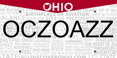 OCZOAZZ Ohio License Plate