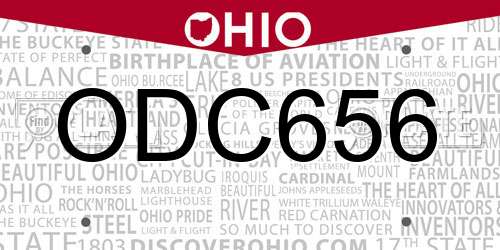 ODC656 Ohio License Plate
