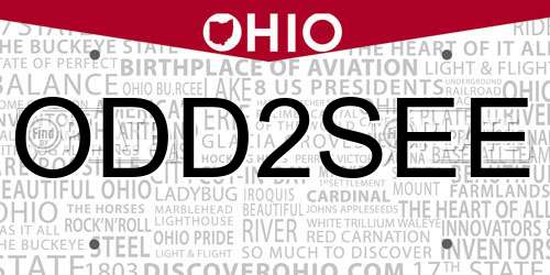 ODD2SEE Ohio License Plate