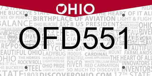 OFD551 Ohio License Plate