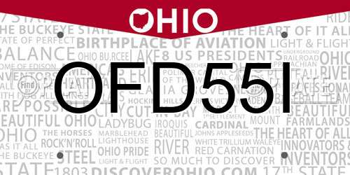 OFD55I Ohio License Plate