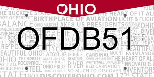 OFDB51 Ohio License Plate