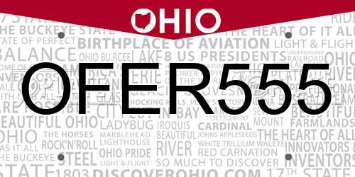 OFER555 Ohio License Plate