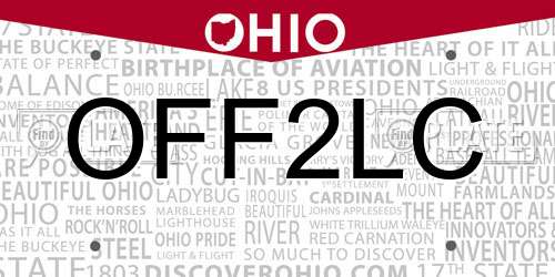 OFF2LC Ohio License Plate