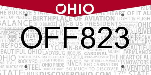 OFF823 Ohio License Plate