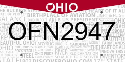 OFN2947 Ohio License Plate