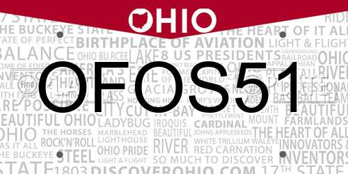 OFOS51 Ohio License Plate
