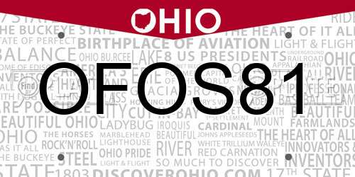 OFOS81 Ohio License Plate