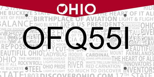 OFQ55I Ohio License Plate