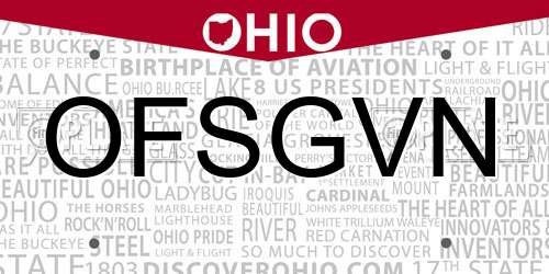 OFSGVN Ohio License Plate