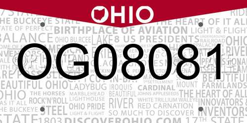 OG08081 Ohio License Plate