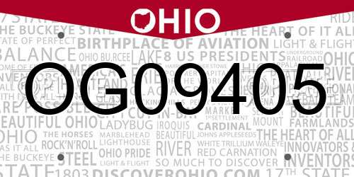 OG09405 Ohio License Plate