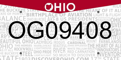 OG09408 Ohio License Plate