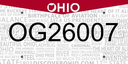 OG26007 Ohio License Plate