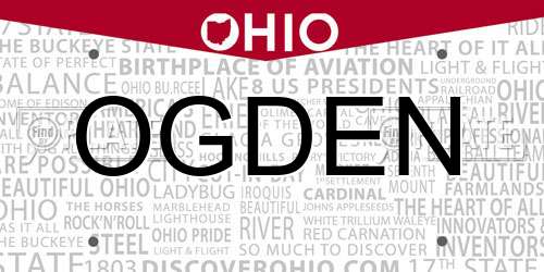 OGDEN Ohio License Plate