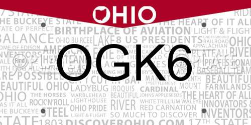 OGK6 Ohio License Plate