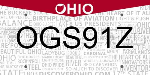 OGS91Z Ohio License Plate
