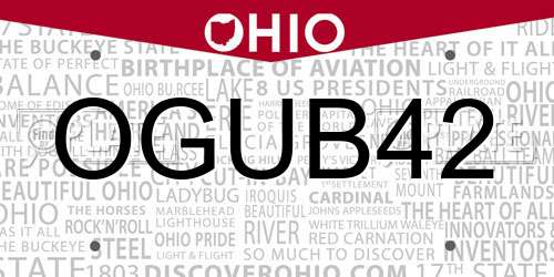 OGUB42 Ohio License Plate