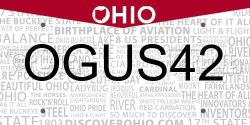 OGUS42 Ohio License Plate