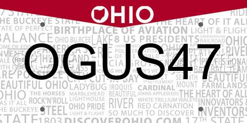 OGUS47 Ohio License Plate