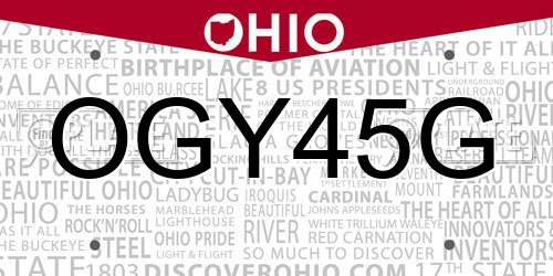 OGY45G Ohio License Plate