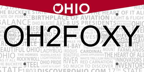 OH2FOXY Ohio License Plate
