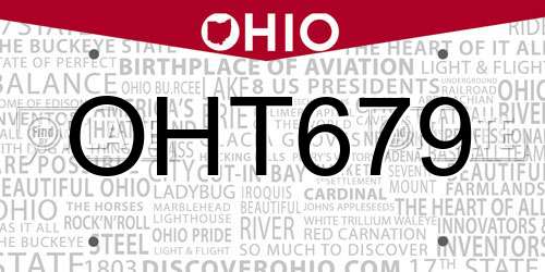 OHT679 Ohio License Plate