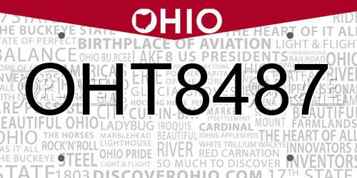 OHT8487 Ohio License Plate