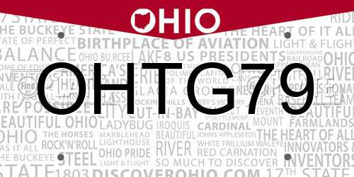 OHTG79 Ohio License Plate