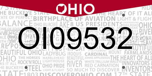 OI09532 Ohio License Plate