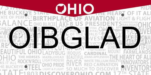 OIBGLAD Ohio License Plate