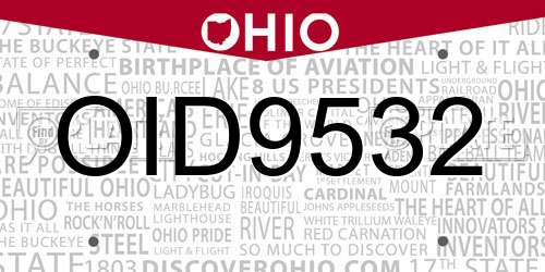 OID9532 Ohio License Plate
