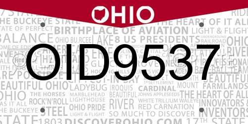 OID9537 Ohio License Plate