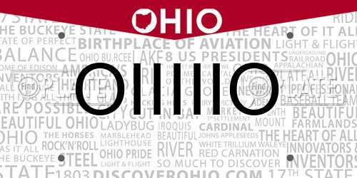 OIIIIIO Ohio License Plate