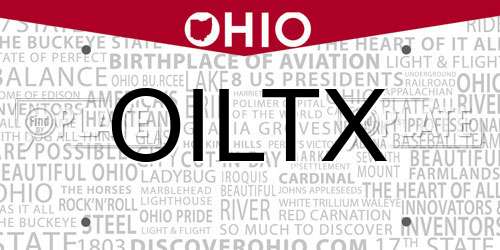 OILTX Ohio License Plate