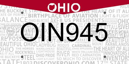 OIN945 Ohio License Plate