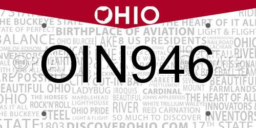 OIN946 Ohio License Plate