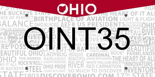 OINT35 Ohio License Plate