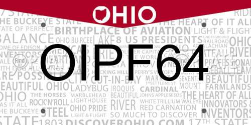 OIPF64 Ohio License Plate