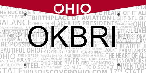 OKBRI Ohio License Plate