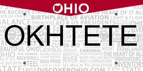 OKHTETE Ohio License Plate