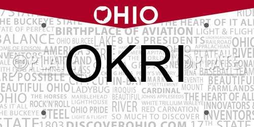 OKRI Ohio License Plate
