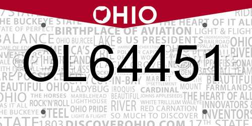 OL64451 Ohio License Plate