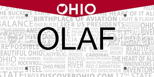 OLAF Ohio License Plate