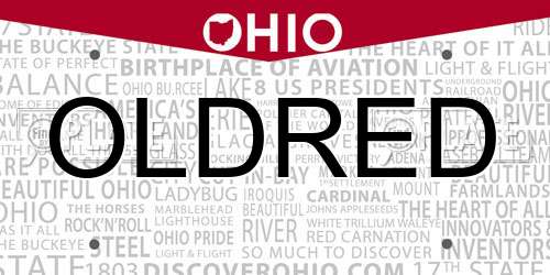 OLDRED Ohio License Plate