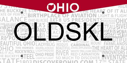OLDSKL Ohio License Plate