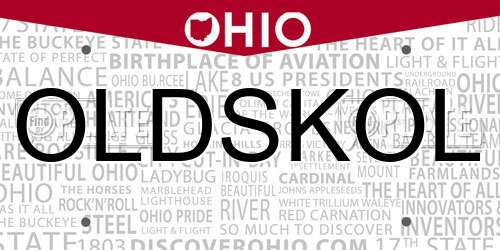 OLDSKOL Ohio License Plate