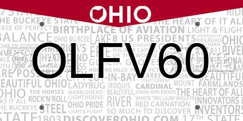 OLFV60 Ohio License Plate